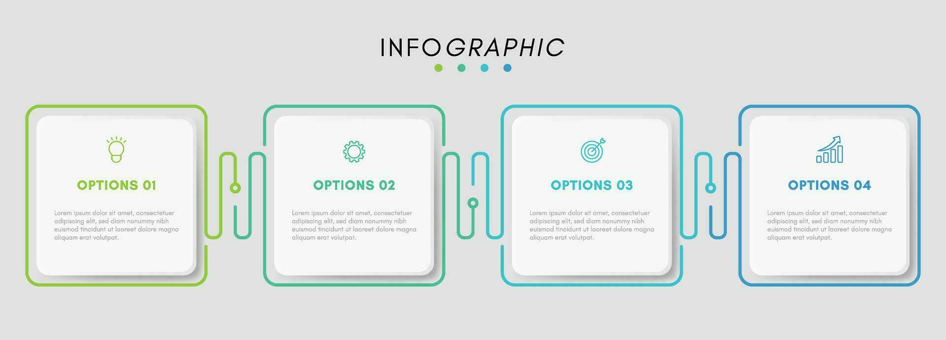 présentation affaires infographie conception modèle avec 4 les options ou pas. vecteur