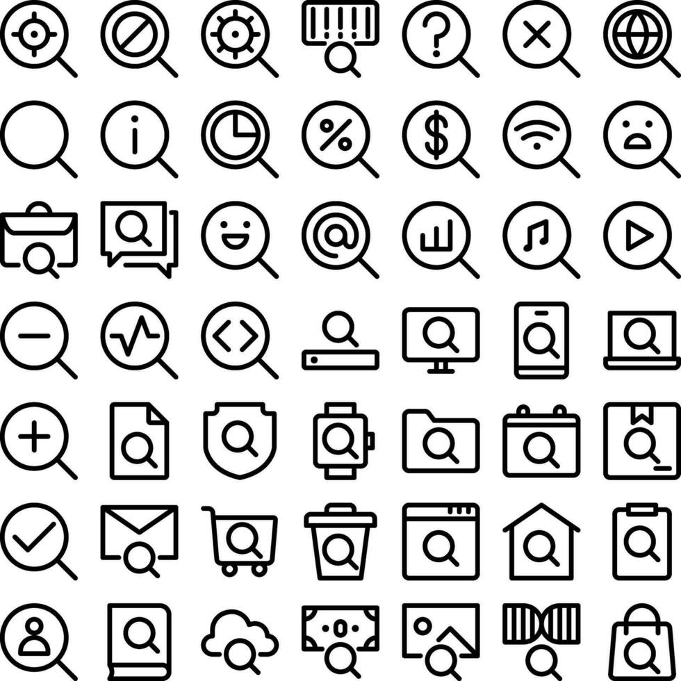 vecteur de chercher icône ensemble. parfait pour utilisateur interface, Nouveau application.