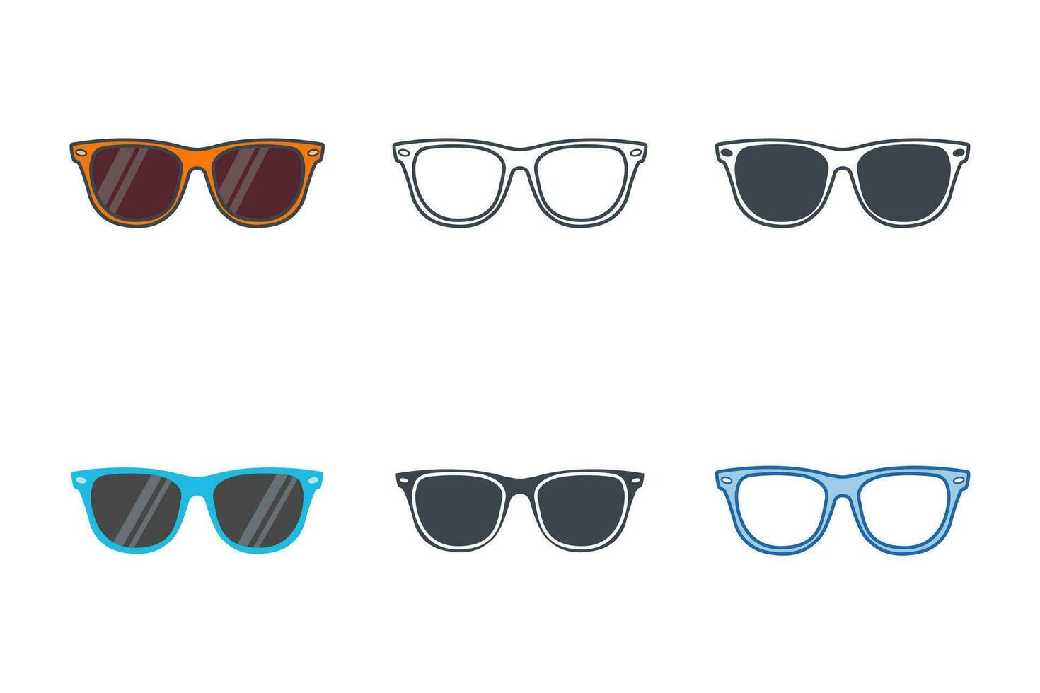 des lunettes de soleil icône collection avec différent modes. des lunettes de soleil icône symbole vecteur illustration isolé sur blanc Contexte