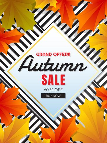 bannière de modèle de vente automne Vector background