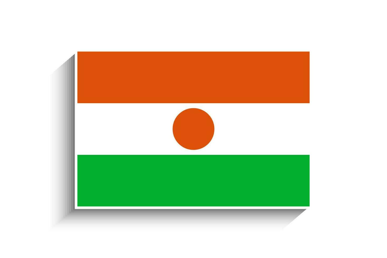 plat rectangle Niger drapeau icône vecteur