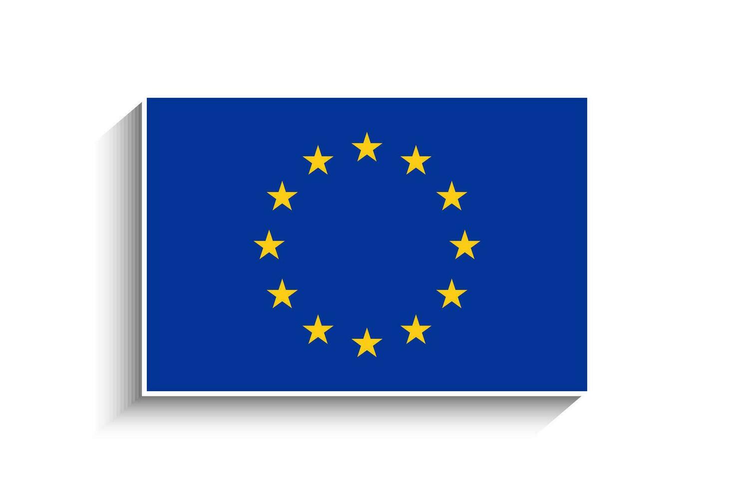 plat rectangle européen syndicat drapeau icône vecteur