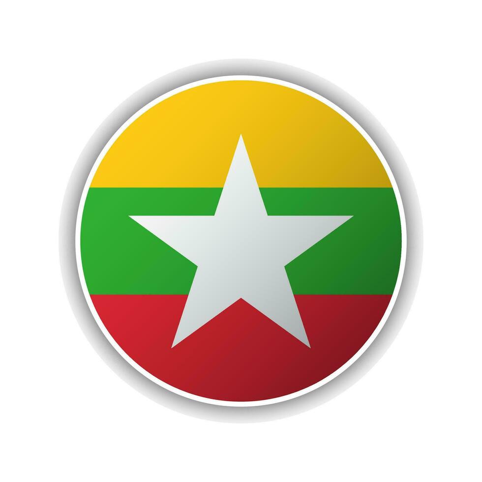 abstrait cercle myanmar drapeau icône vecteur