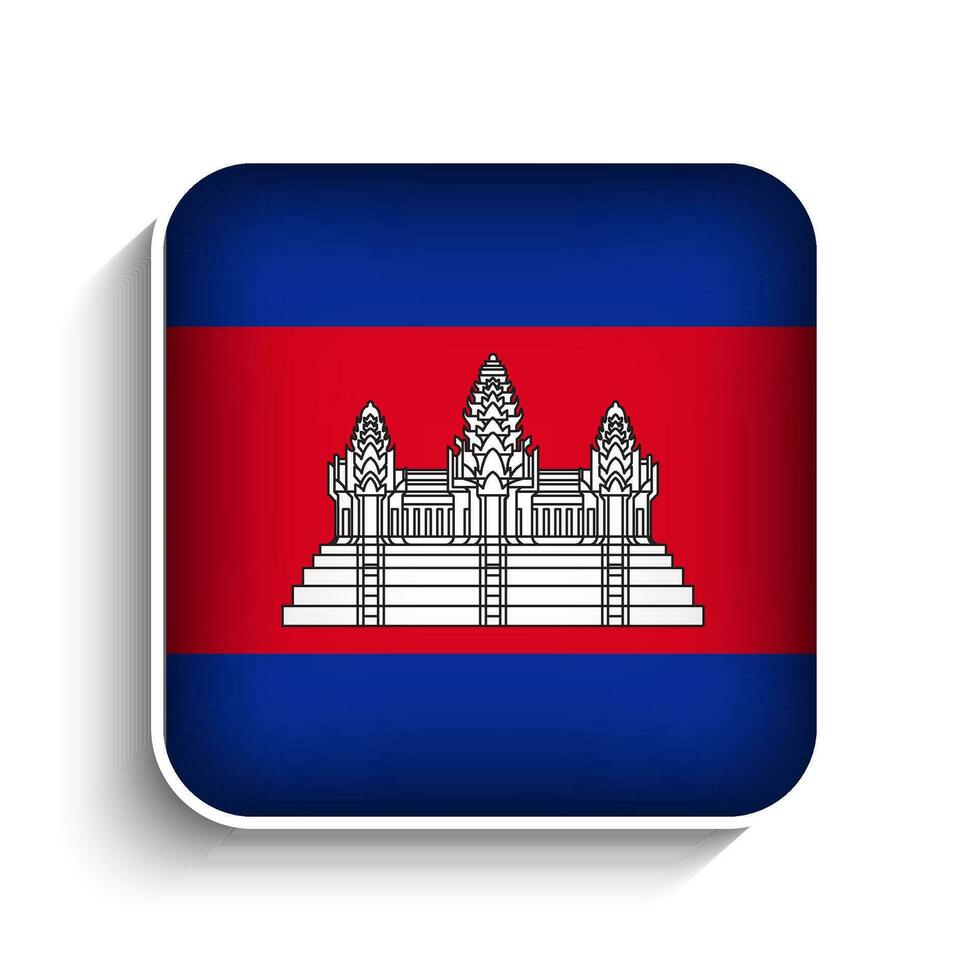 vecteur carré Cambodge drapeau icône