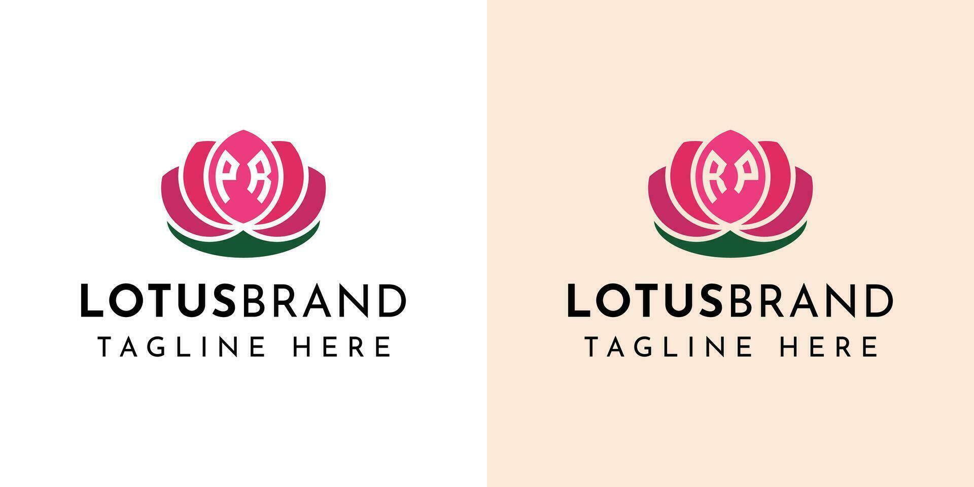 lettre pr et rp lotus logo ensemble, adapté pour affaires en relation à lotus fleurs avec pr ou rp initiales. vecteur