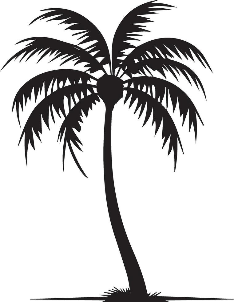 noix de coco arbre vecteur silhouette illustration