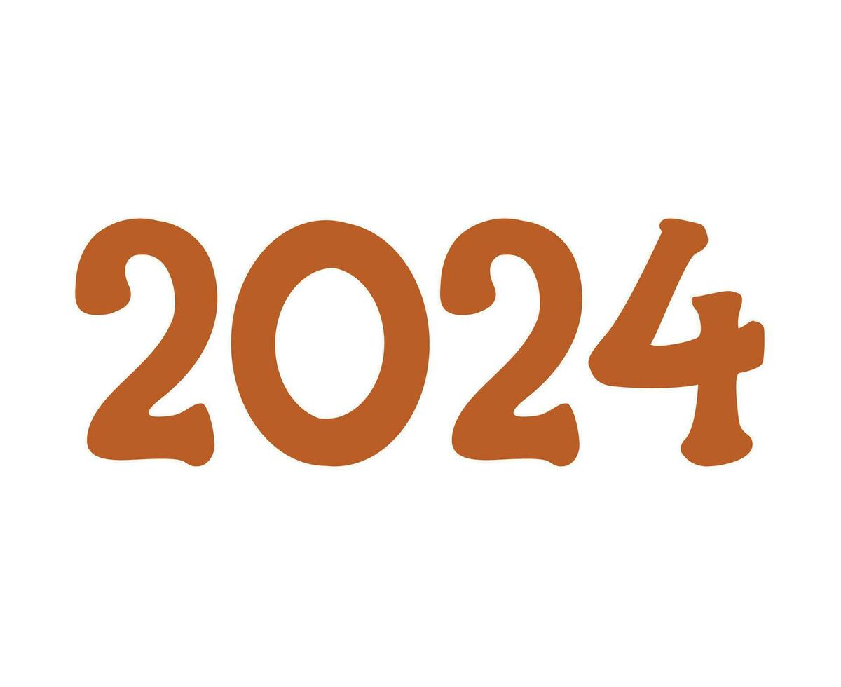 content Nouveau année 2024 abstrait marron graphique conception vecteur logo symbole illustration