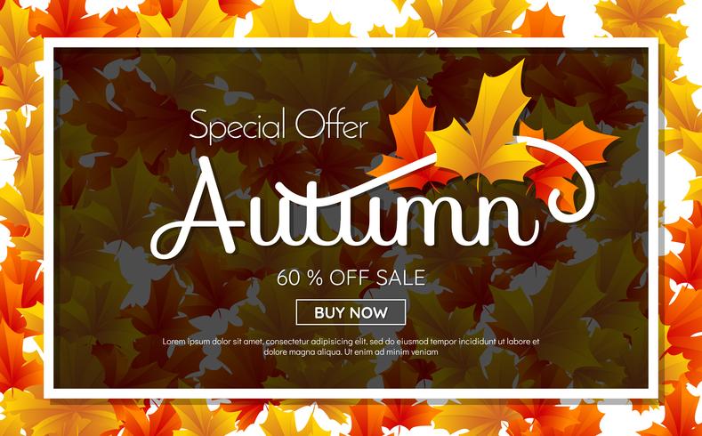 bannière de modèle de vente automne Vector background