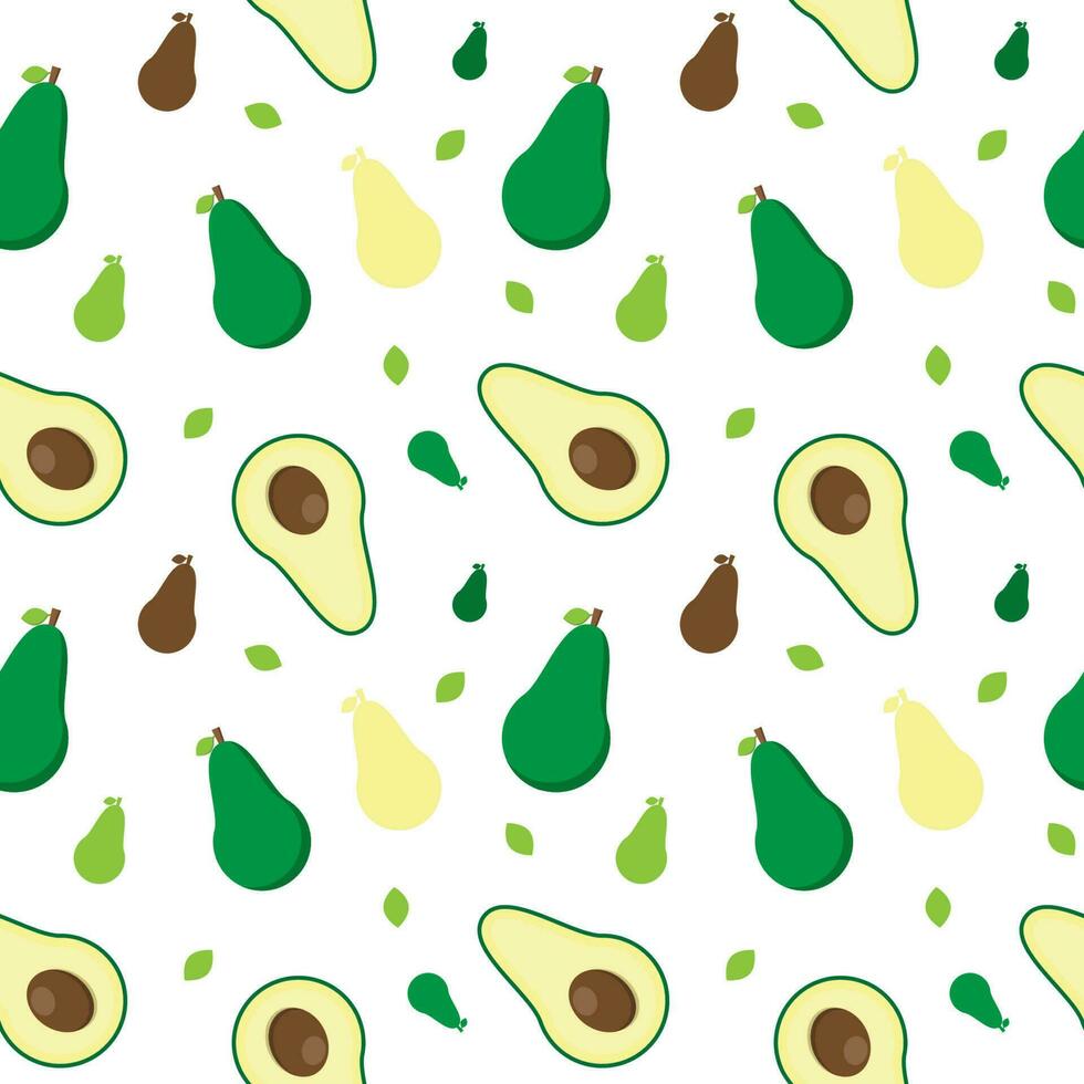 Fruits frais avocat motif abstrait sans couture sur fond blanc vecteur