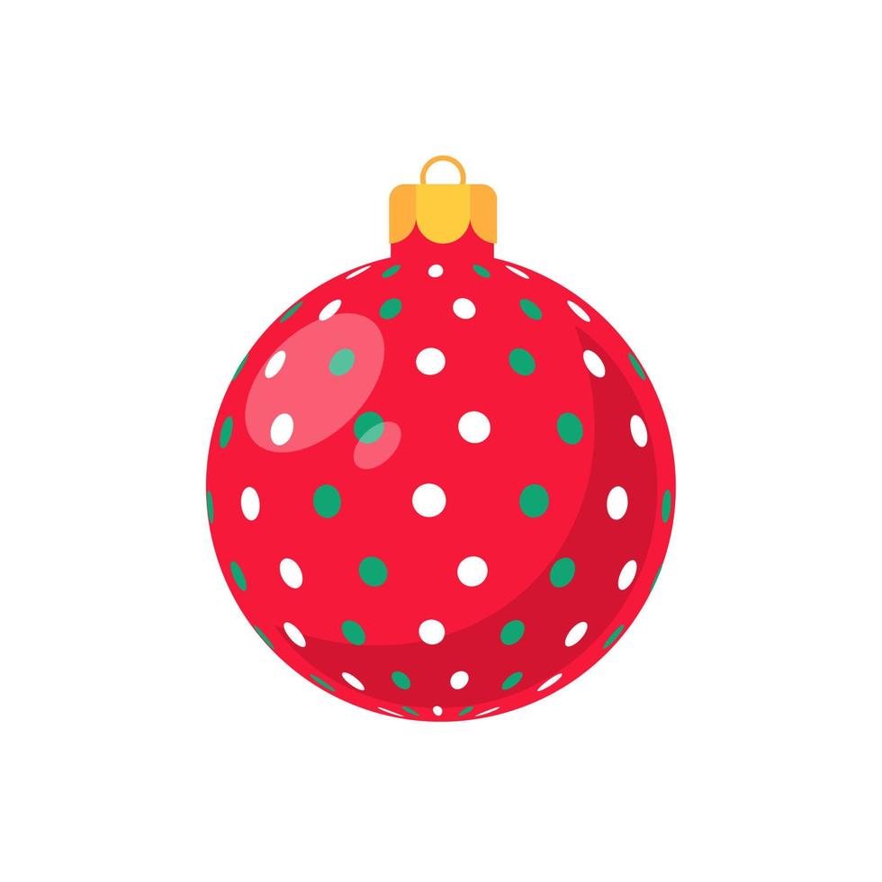 vecteur de boule de noël rouge avec motif blanc pour la célébration de noël