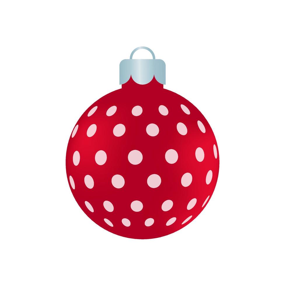 vecteur de boule de noël rouge avec motif blanc pour la célébration de noël