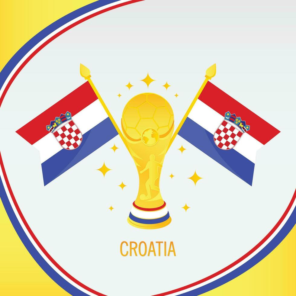 or Football trophée tasse et Croatie drapeau vecteur