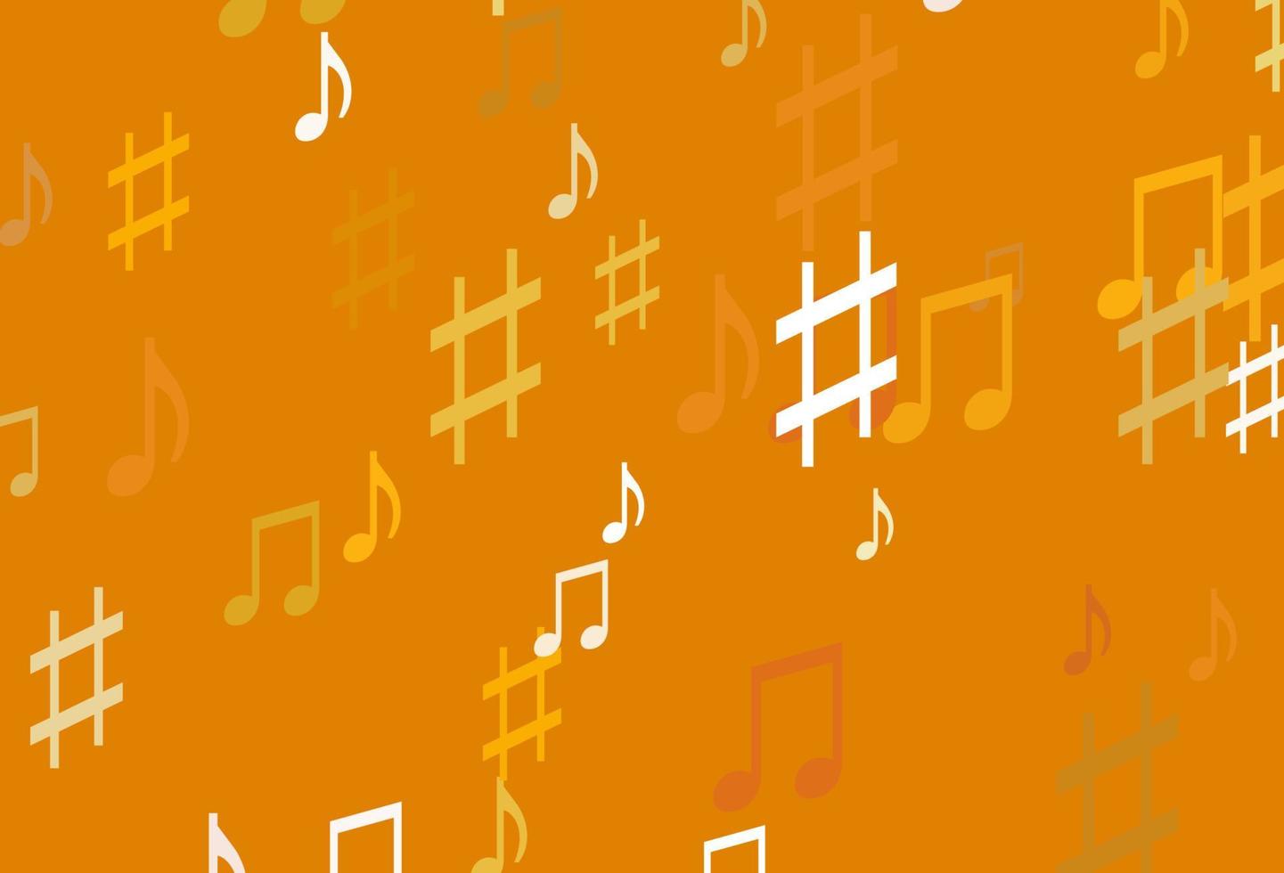 modèle vectoriel jaune clair, orange avec symboles musicaux.