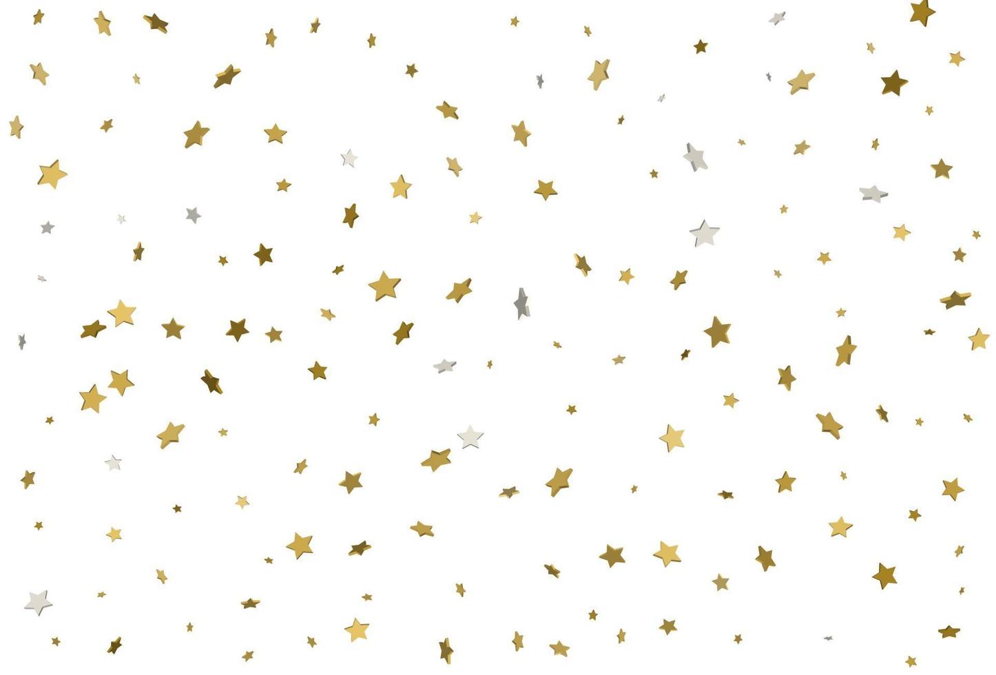 fond d'étoile d'or. confettis d'étoiles dorées 3D. vecteur