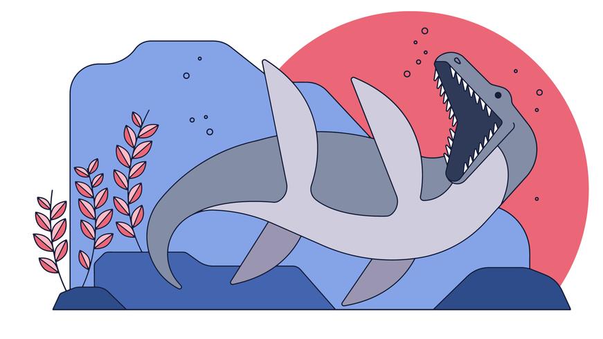 Vecteur de dinosaure pliosaure