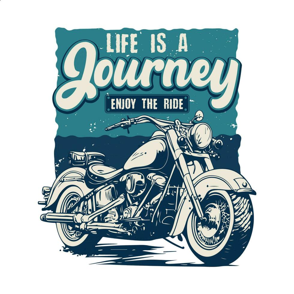 la vie est une périple prendre plaisir le conduire, moto vecteur illustration