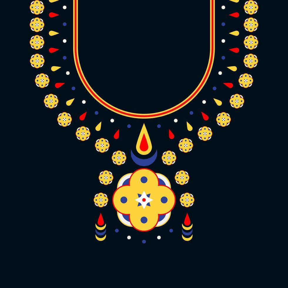 motif oriental ethnique géométrique. conception de broderie de collier. vecteur