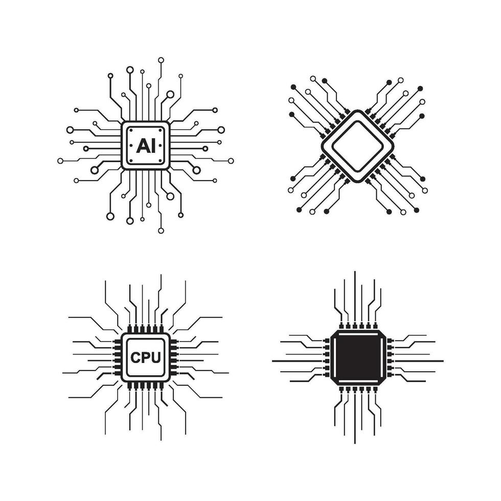 processeur logo icône vecteur