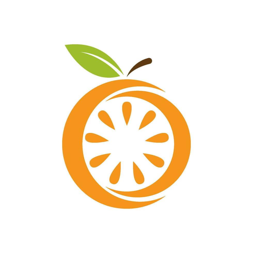 logo de fruits orange vecteur