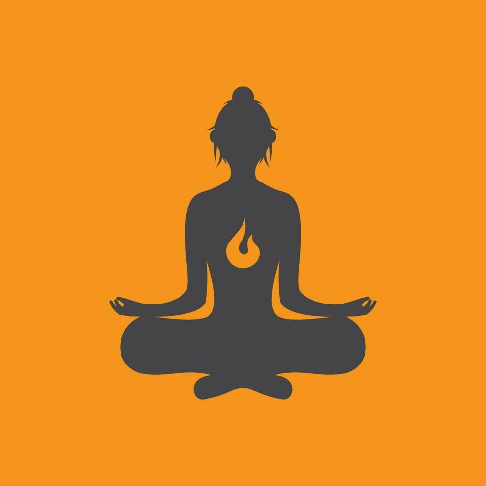 méditation yoga logo vecteur