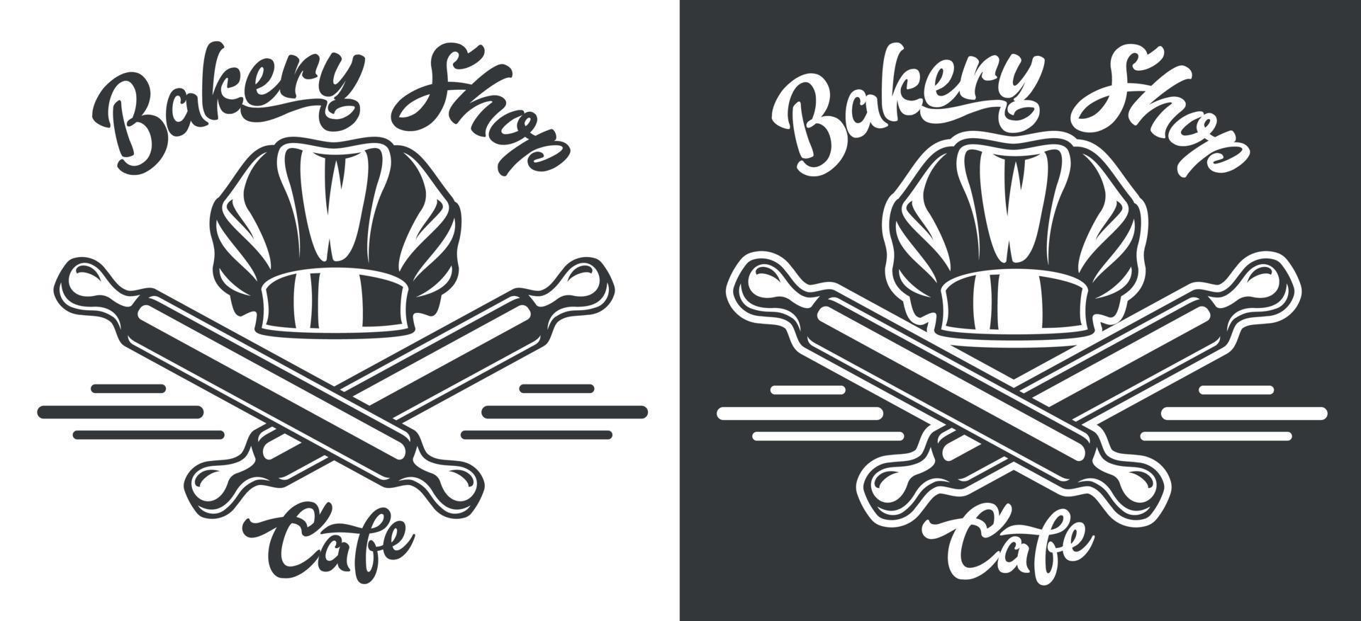 emblème vintage sur le thème de la boulangerie artisanale vecteur
