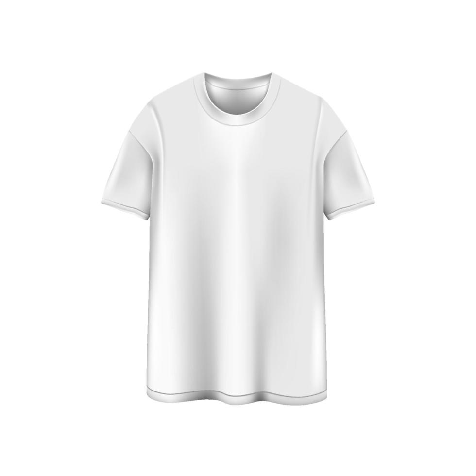 maquette de modèle de t-shirt sur fond blanc isolé. vecteur