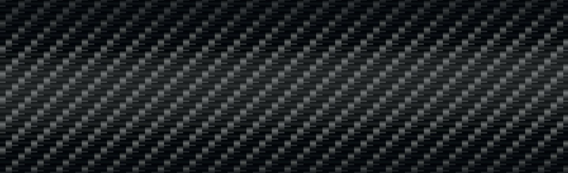 texture panoramique de la fibre de carbone noire et grise vecteur