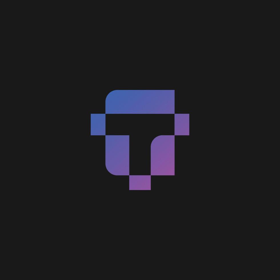 abstrait technologie logo avec lettre t vecteur