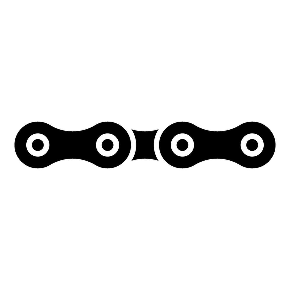 chaîne vélo lien bicyclette moto deux élément icône noir Couleur vecteur illustration image plat style