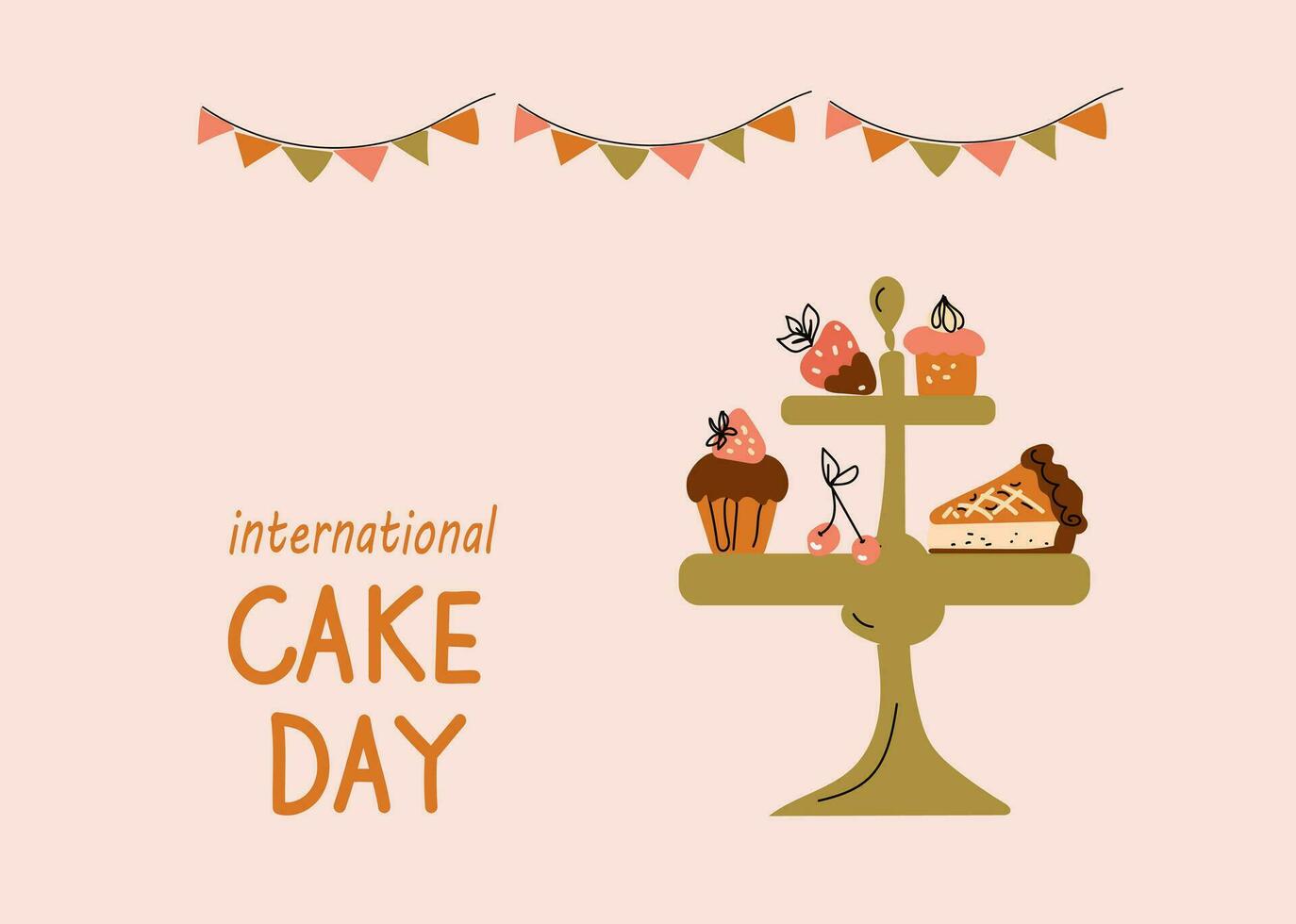 international gâteau journée. vecteur