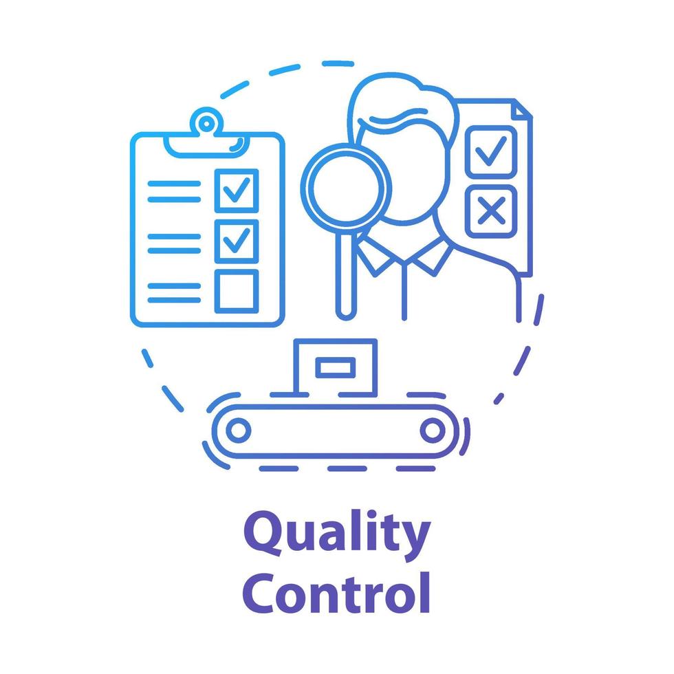 icône de concept de contrôle de qualité vecteur