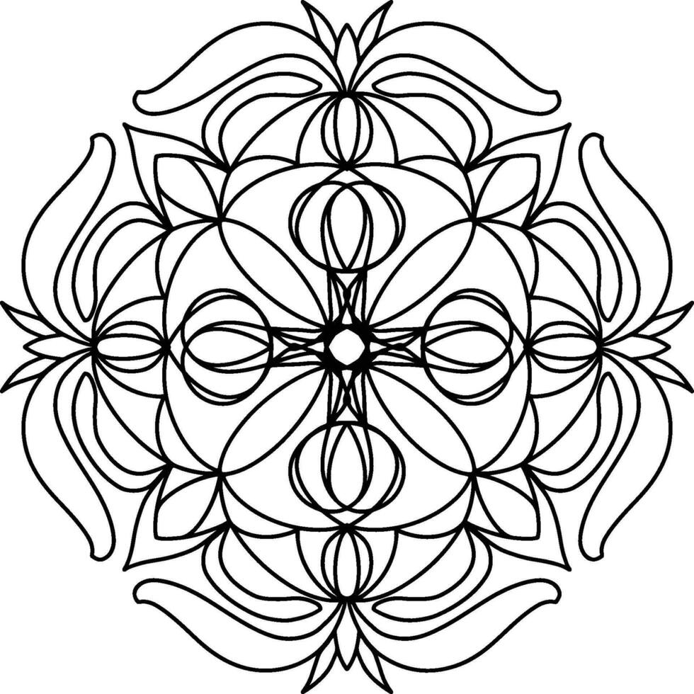 mandala fleur contour art Sept, bien pour graphique conception et décoratif Ressources vecteur
