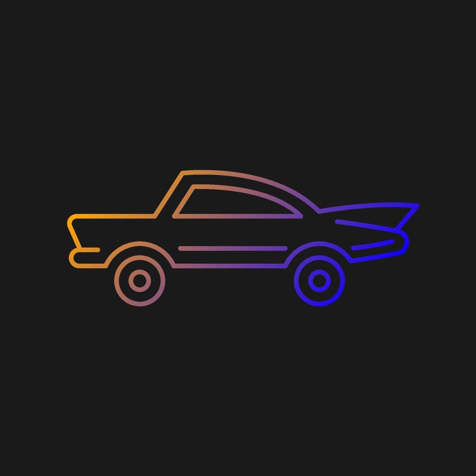 icône de vecteur de dégradé de voiture classique pour thème sombre