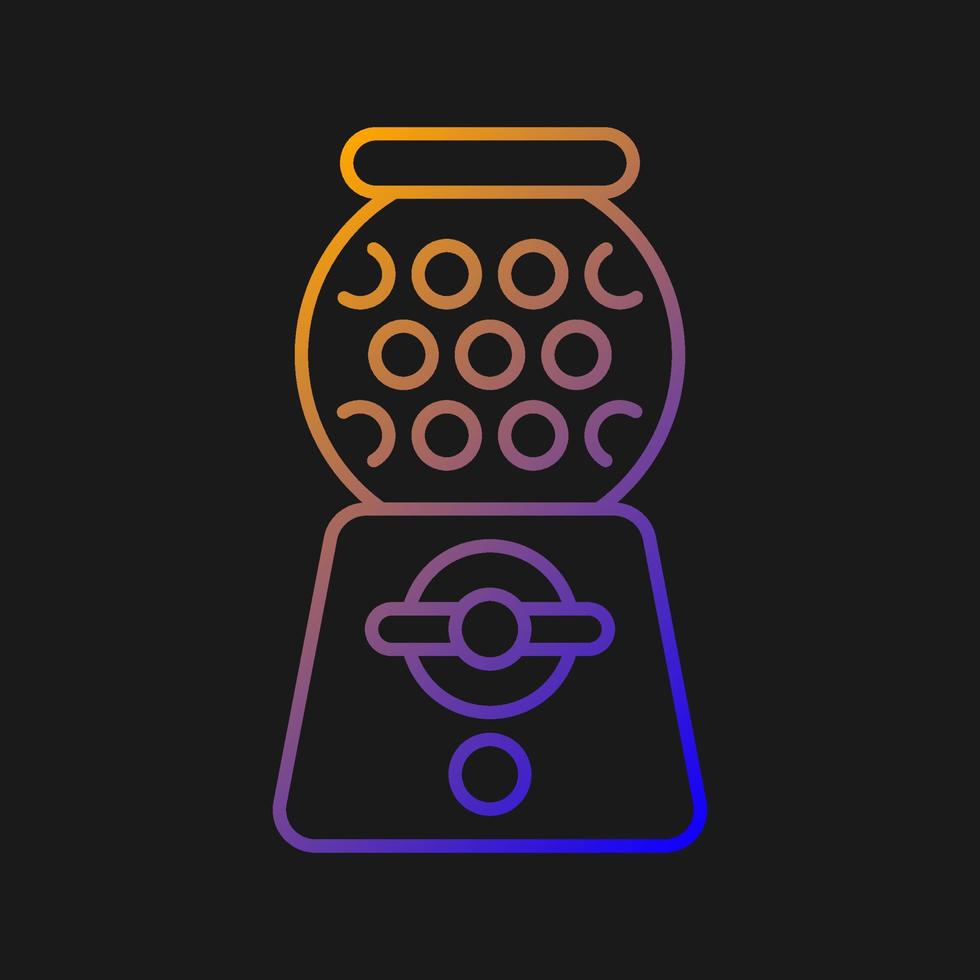icône de vecteur de gradient de machine à gommes pour le thème sombre