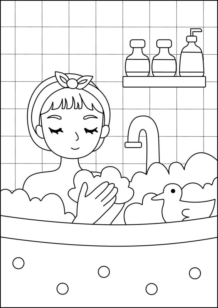 illustration de page à colorier pour livre d'activités pour enfants vecteur