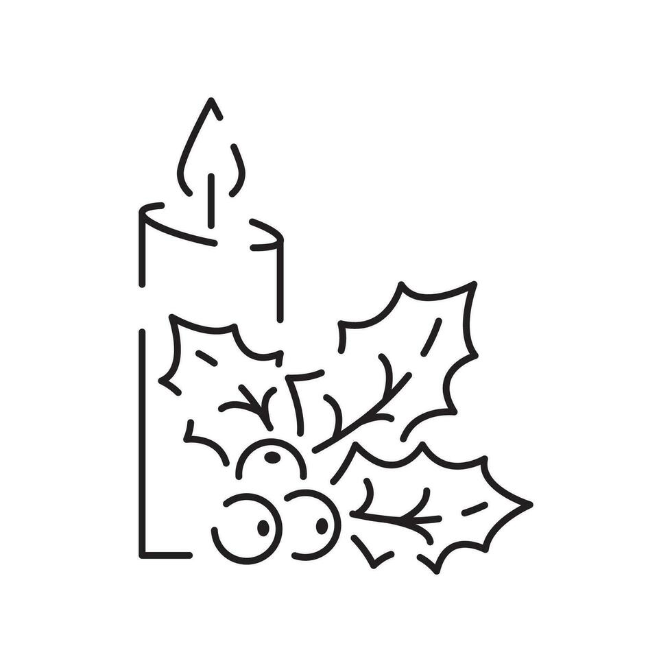 vecteur bougie ligne icône. Noël noir linéaire symboles sur une blanc Contexte. modifiable accident vasculaire cérébral. content Nouveau année, anniversaire, et église ou Christian, prier.