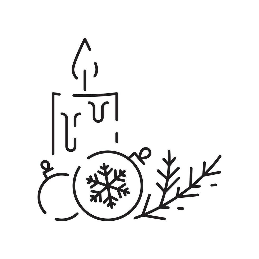 vecteur bougie ligne icône. Noël noir linéaire symboles sur une blanc Contexte. modifiable accident vasculaire cérébral. content Nouveau année, anniversaire, et église ou Christian, prier.