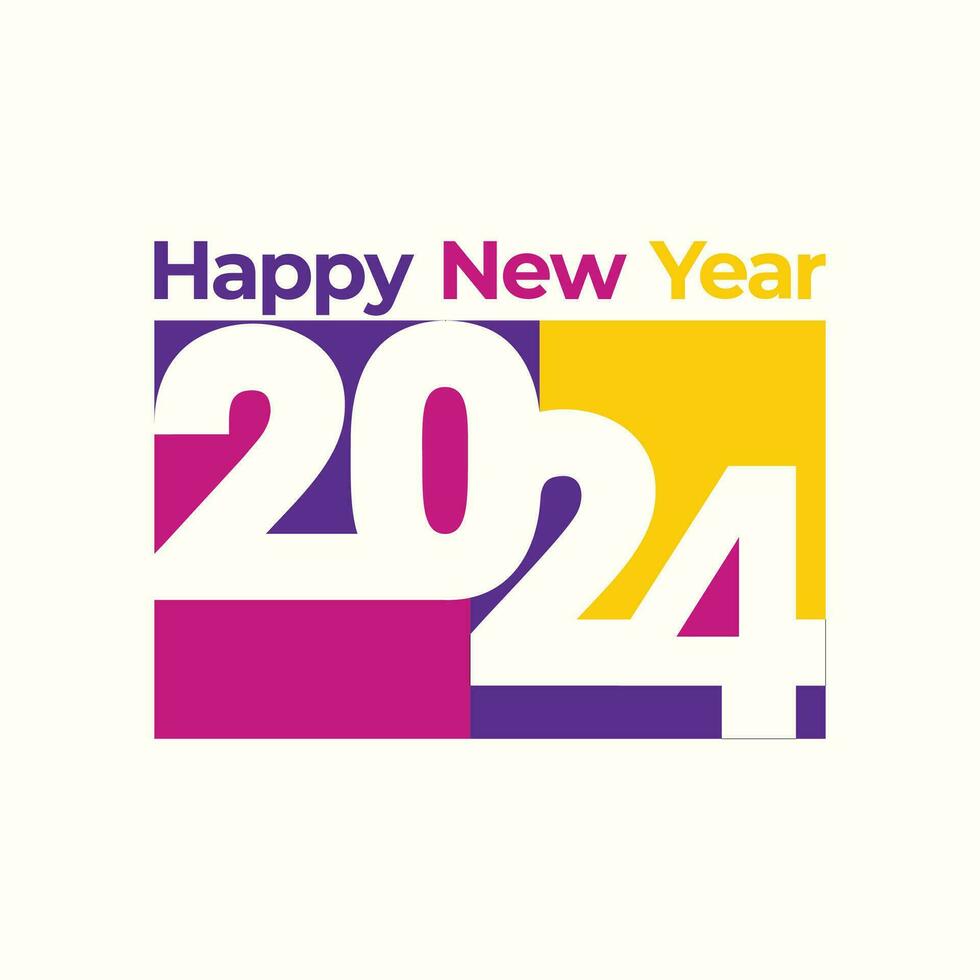 vecteur rétro le année 2024 Nouveau ans salutation symbole logo vecteur illustration