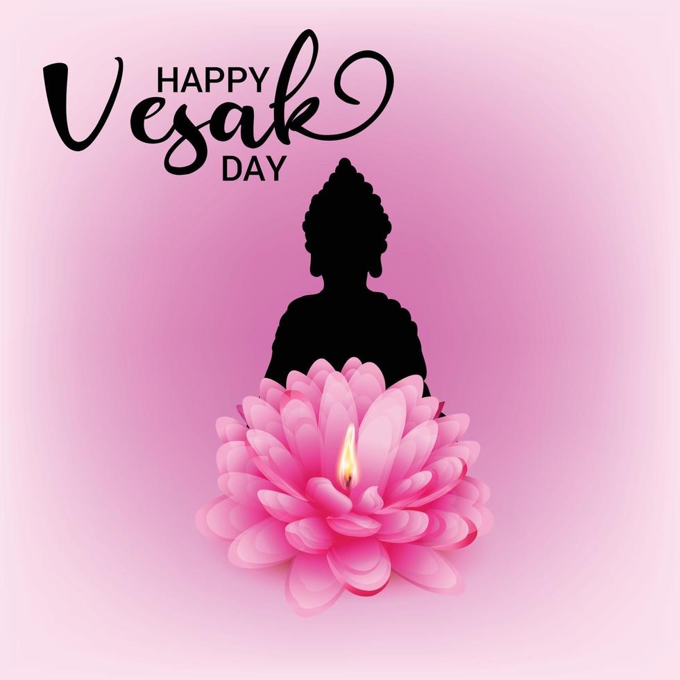 joyeux jour de vesak, jour de bouddha. vecteur