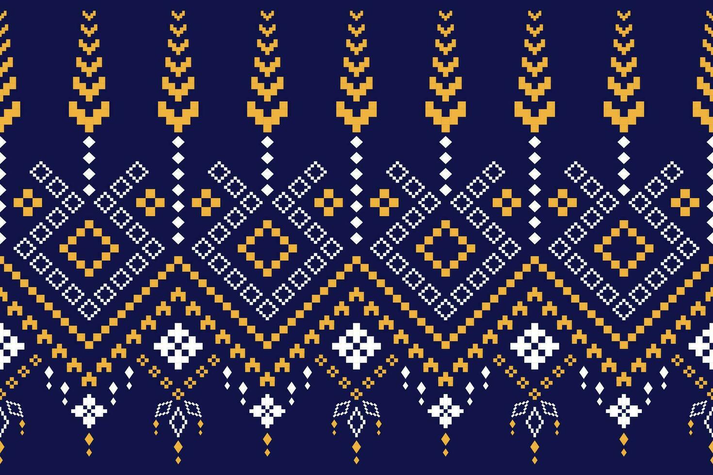 indigo marine bleu géométrique traditionnel ethnique modèle ikat sans couture modèle abstrait conception pour en tissu impression tissu robe tapis rideaux et sarong aztèque africain Indien indonésien vecteur