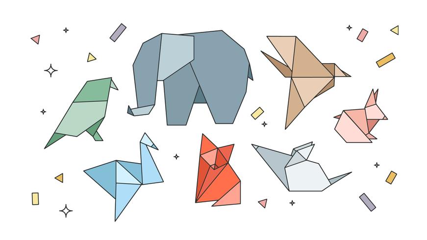 Vecteur animaux origami