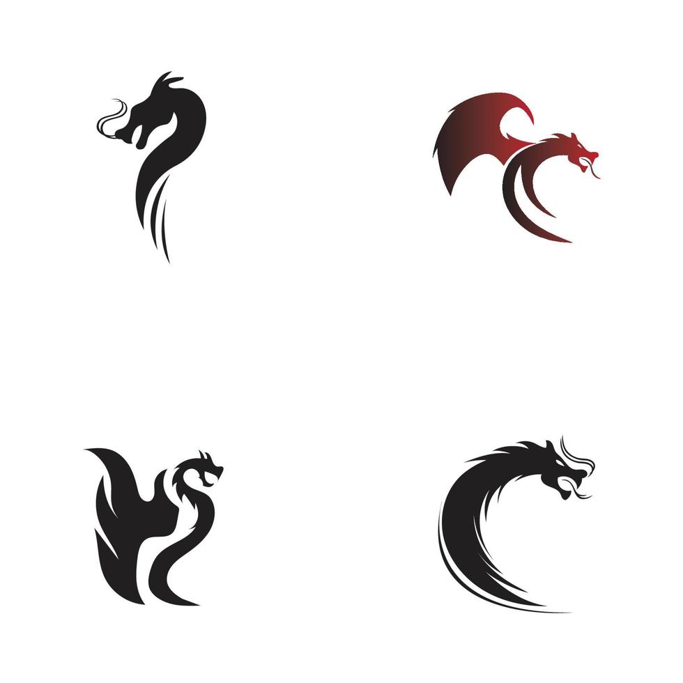 dragon vecteur icône illustration design logo modèle