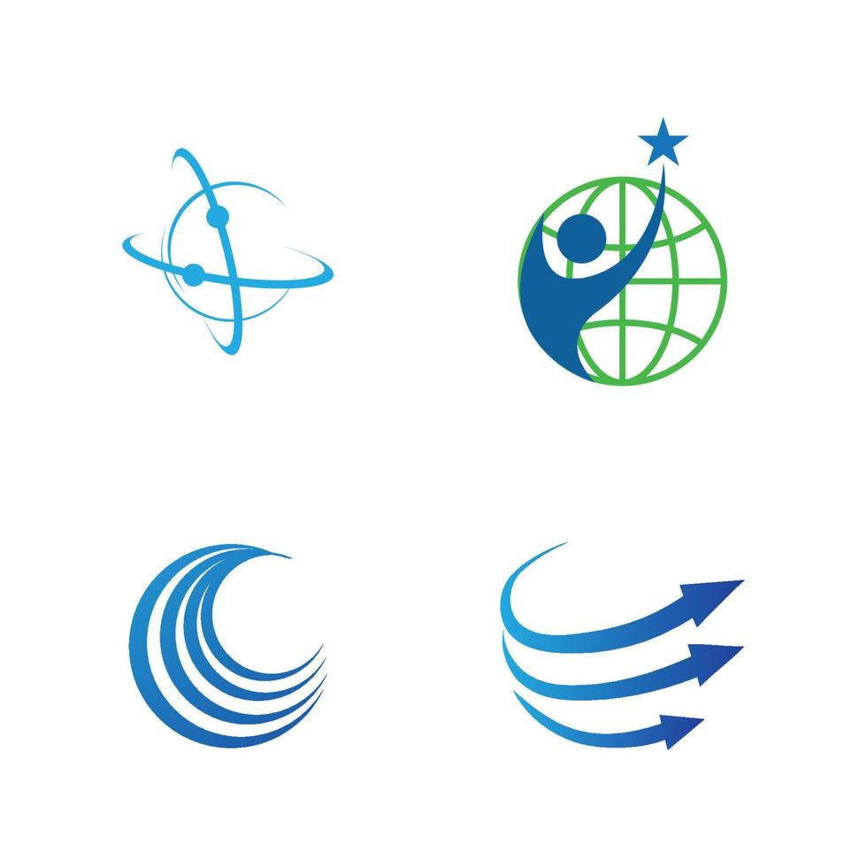 modèle de conception d'illustration de logo vectoriel mondial