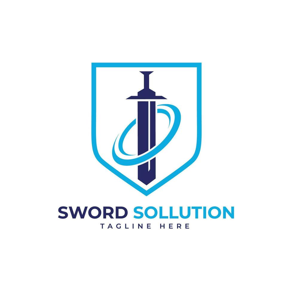 épée Solution logo conception Créatif concept pour affaires et entreprise entreprise vecteur
