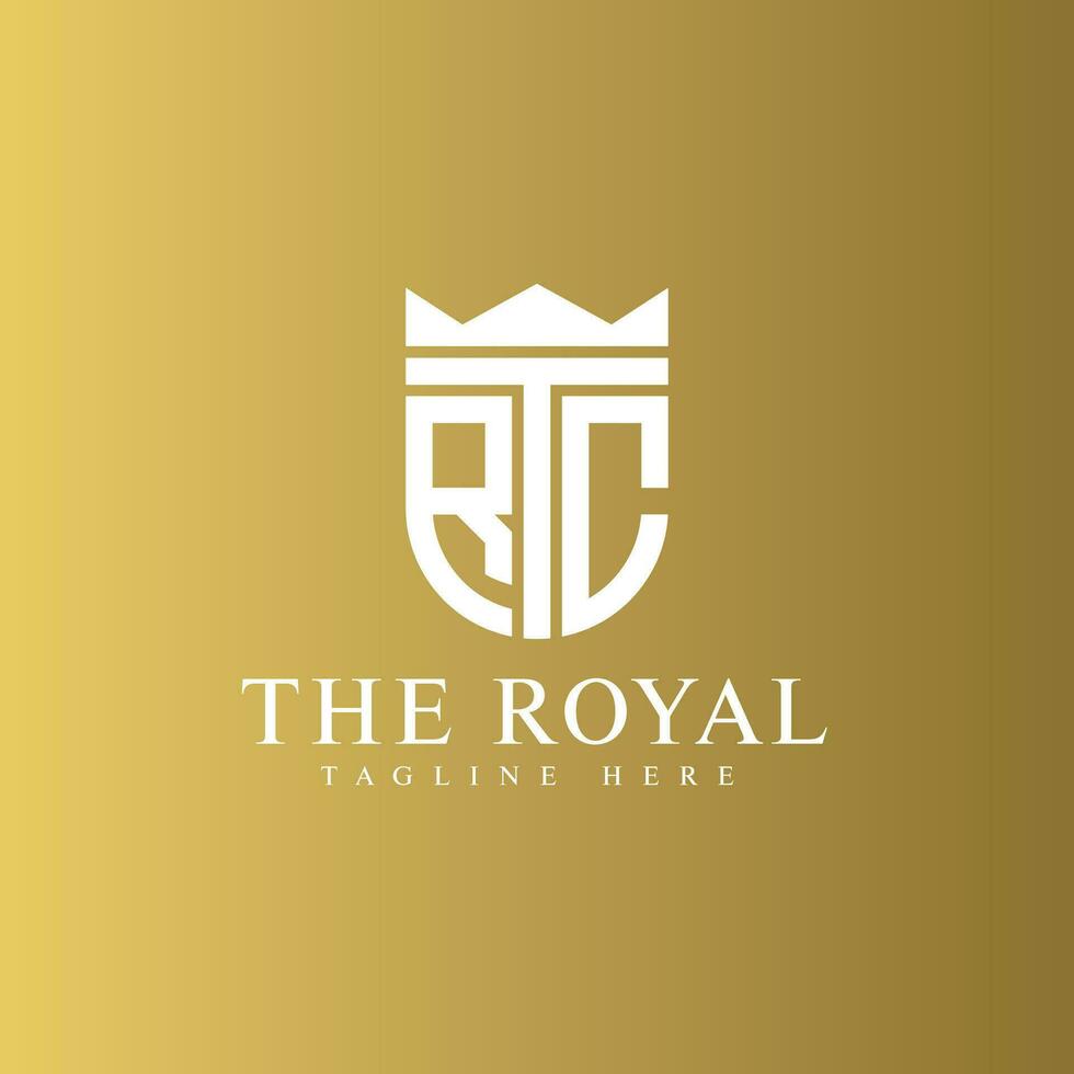 le Royal entreprise trc logo couronne signe moderne or luxe concept vecteur