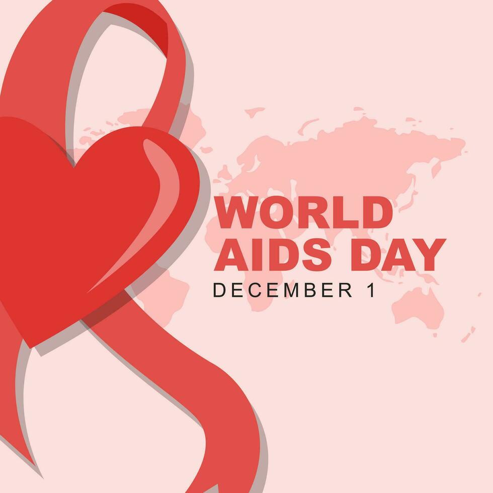 vecteur illustration de monde sida jour, célèbre chaque année sur décembre 1