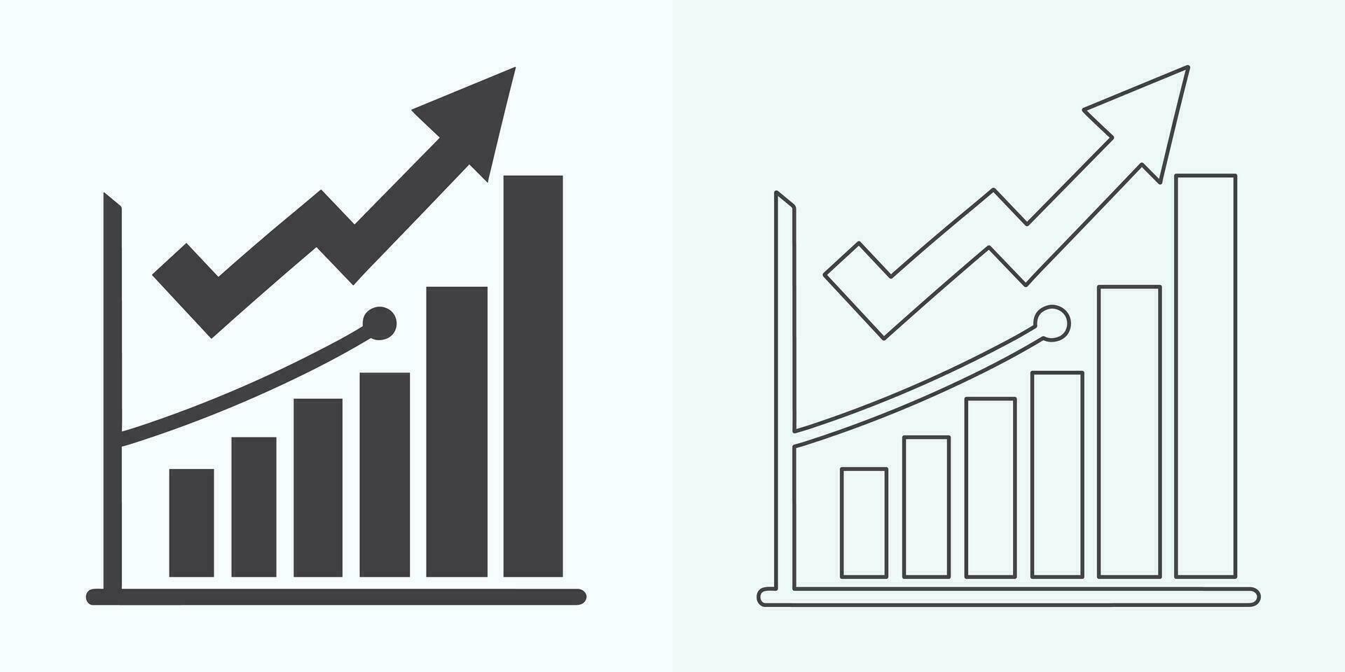 croissance graphique icône, bar graphique icône, infographie, excroissances graphique collection pour affaires amélioration analytique, diagramme symbole, financier profit graphique bar vecteur illustration