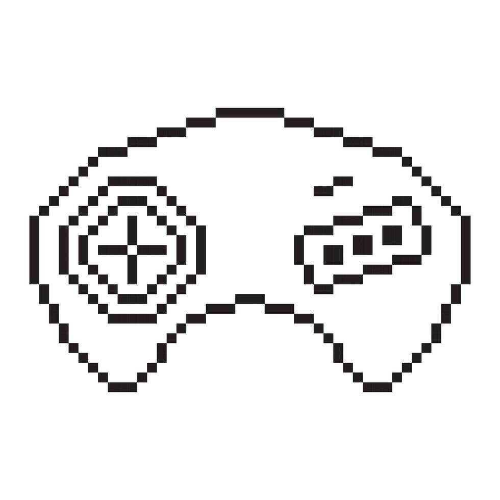 vidéo Jeu manette illustration manette de jeu signe pixel art style vecteur