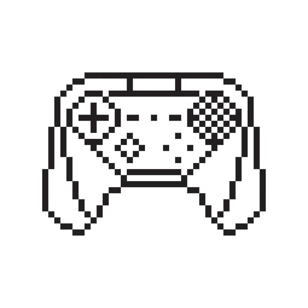 vidéo Jeu manette illustration manette de jeu signe pixel art style vecteur