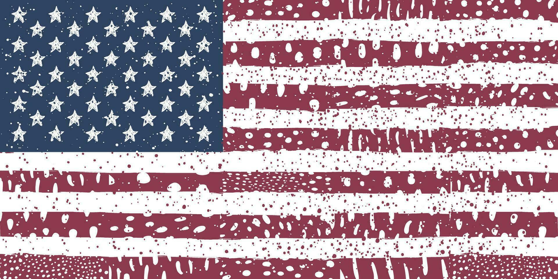 drapeau américain avec texture grunge vecteur